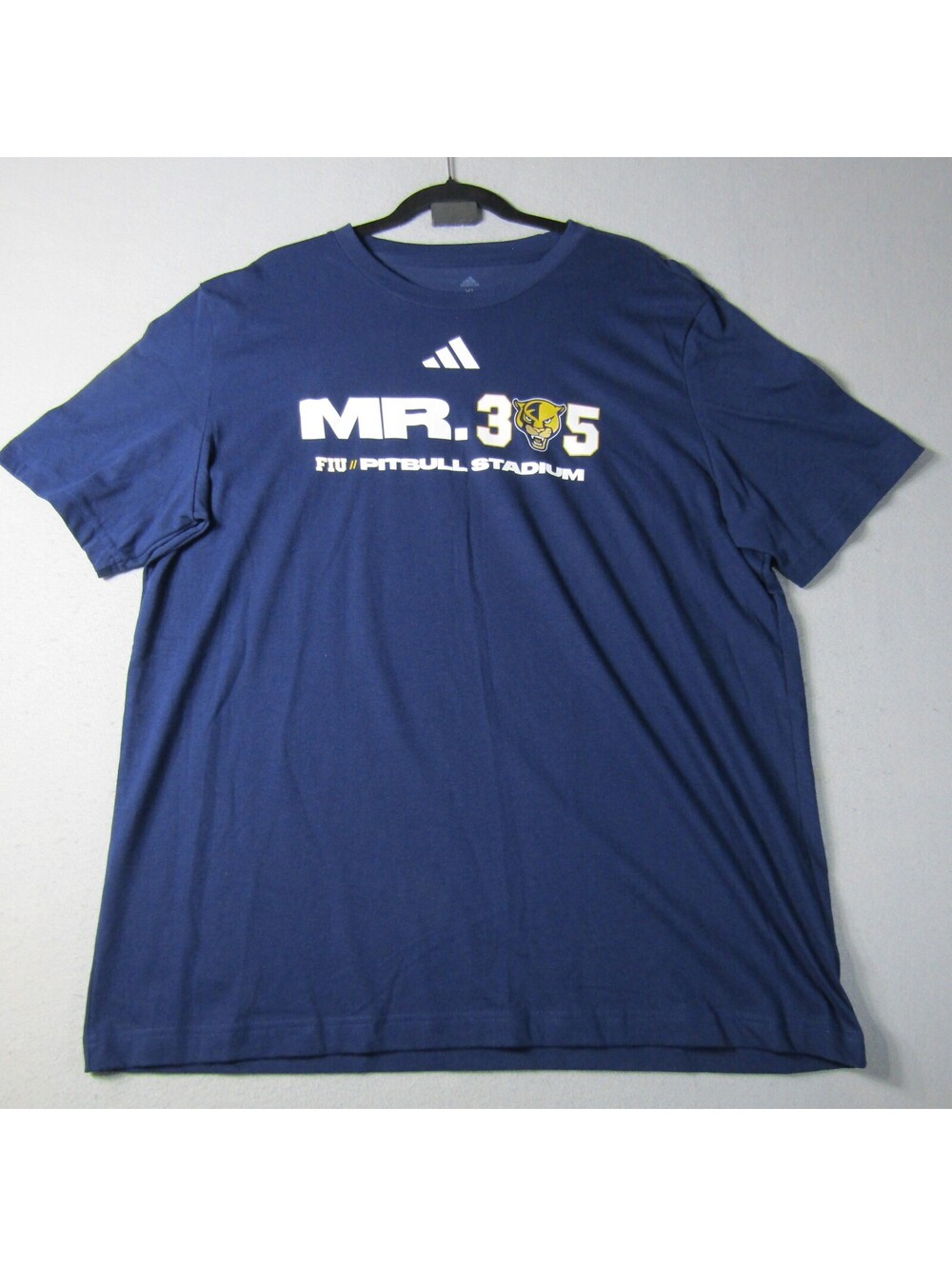 NWT Adidas FIU Pitbull MR.305 Fresh Short Sleeve tee Men's XL Collegiate Navy
